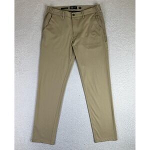 Barbell Apparel Mens 32x32 Beige Straight Athletic Fit Stretch Chino Pants